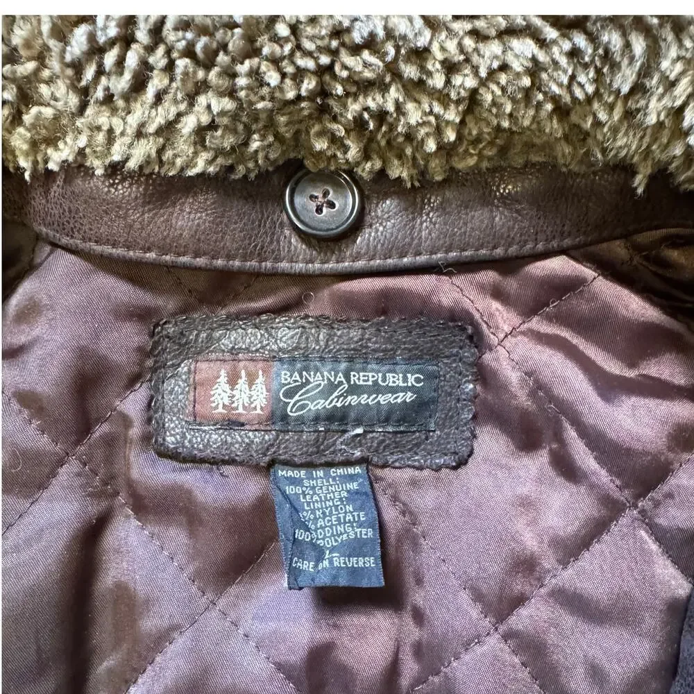 Banana Republic Vintage Leather Jacket w/ Removable Collar